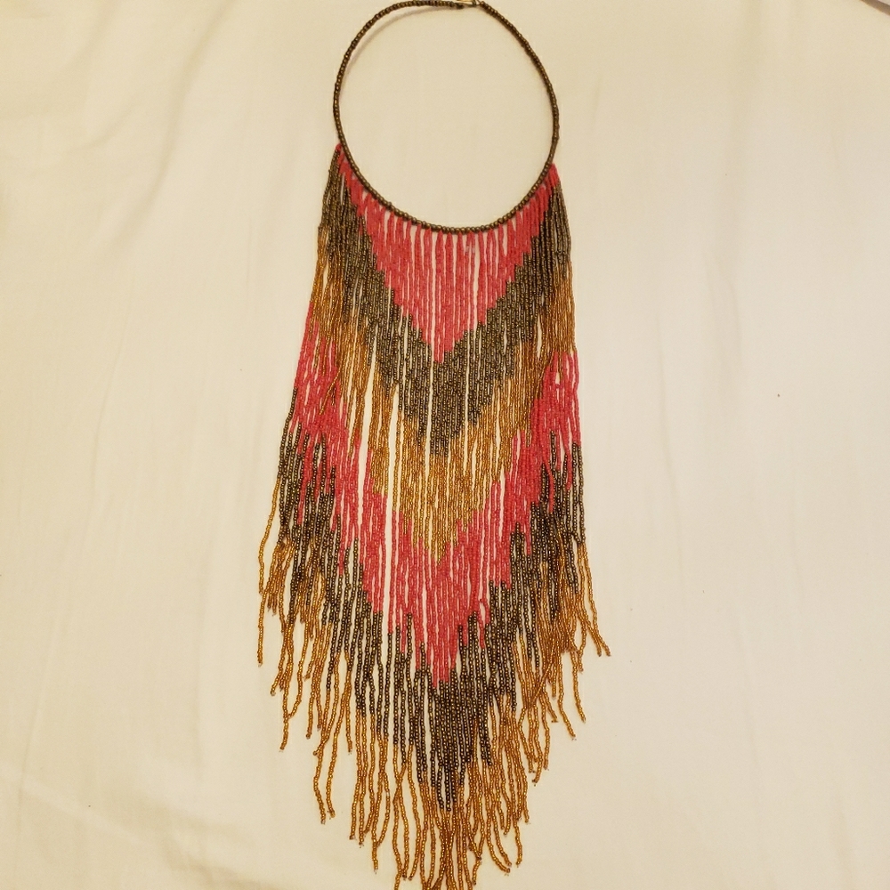 Handmade African beaded statement necklace
